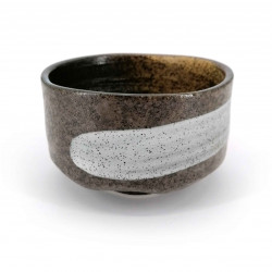 Cuenco de té japonés para ceremonia – chawan, BARASHI, Castaño