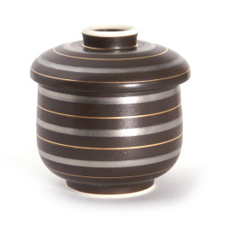 japanese tea bowl with lid - chawanmushi - RAIN, Brown