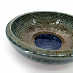 bol évasé japonais en céramique Ø17x6,2cm SUNAJI, bleu et marron