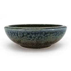 Japanische keramische Suppenschüssel Ø17x6,2cm, SUNAJI, blau und braun