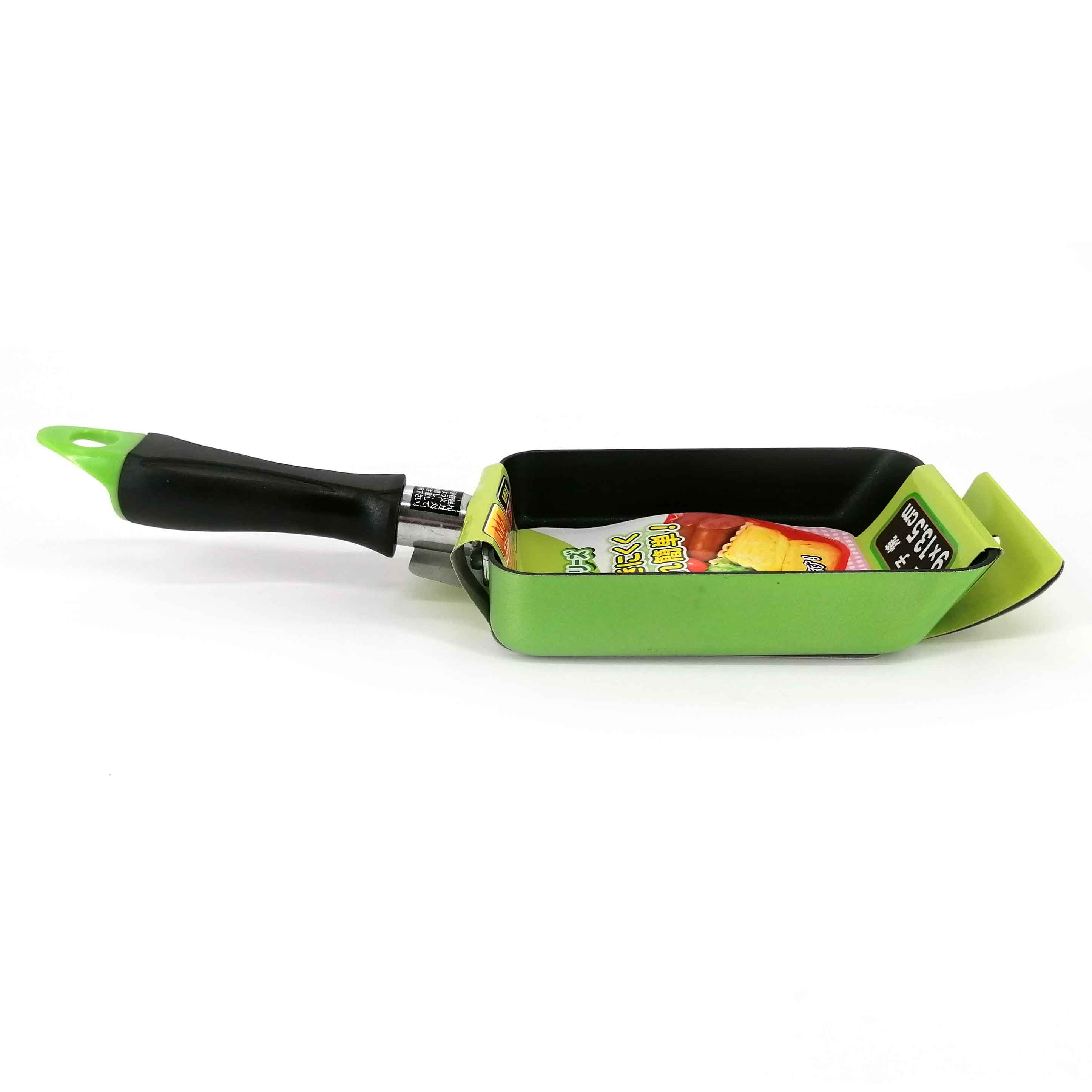 Japanese square pan, green and black - TAMAGOYAKI EGG PAN