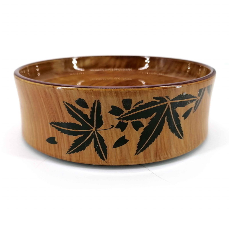 Round resin tray for sushi, wood look - MOMIJI