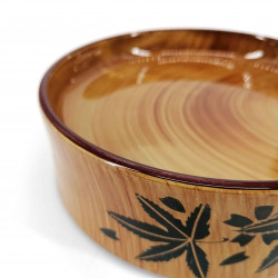 Round resin tray for sushi, wood look - MOMIJI