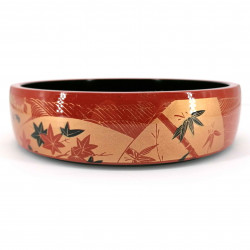 Large resin tray for sushi, red and gold - MOMIJI