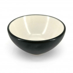 Japanese ceramic tea cup, black and white - JIMINA