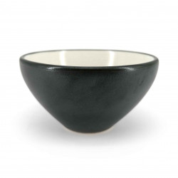 Japanese ceramic tea cup, black and white - JIMINA