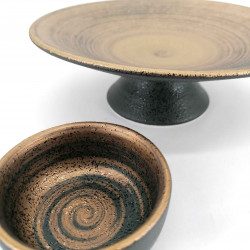 Japanese sauce bowl for tempura, metallic brown, METARIKKU