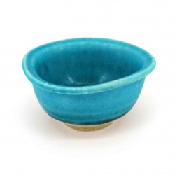 Small Japanese ceramic container, turquoise blue, KAIYO