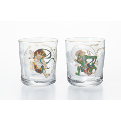 Set di 2 bicchieri da whisky giapponesi, PREMIUM FUJIN RAIJIN