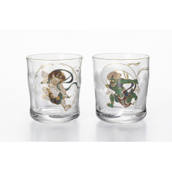 Juego de 2 vasos de whisky japonés, PREMIUM FUJIN RAIJIN