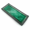 Japanese rectangular plate, green crackled enamel, WARETA