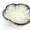 Recipiente de cerámica japonés pequeño, blanco y celeste - HANA NO KATACHI