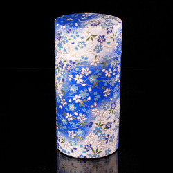 Scatola da tè giapponese in carta washi, VENT, blu