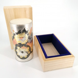 Tetera japonesa de aluminio, KOKUSHO MATSURI KATO, plata con caja de madera