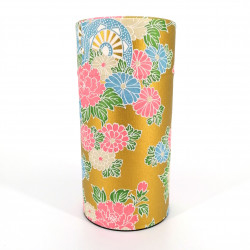 Japanische Teedose aus Washi-Papier, YAYOI GOSHO, gold