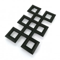 Japanese trivet for teapot, NAGATEKUMIKOUSHI, black