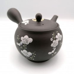 Teiera giapponese tokoname kyusu, SHUNJU SAKU KURO, fiori di ciliegio