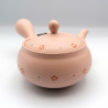 Teiera giapponese tokoname kyusu, PINKU, rosa e piccoli fiori