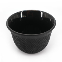 Black enameled Japanese cast iron mug, ROJI ARARE