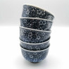 Set di 5 tazze giapponesi blu e piccoli fiori di prugna - UME