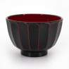 Japanese black and red bowl duo in imitation wood resin, KIKUBORI, 11cm