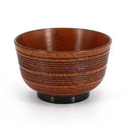 Japanese black and red wooden bowl duo, SUJIIRI, 11.3x7cm