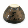 Tasse à thé japonaise en céramique, marron, intérieur effet métallique  - METARIKKU