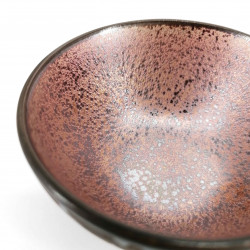 Tasse à thé japonaise en céramique, marron, intérieur effet métallique  - METARIKKU