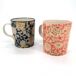 Japanese Arabesuku Kiku mug duo