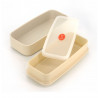 Grande scatola da pranzo rettangolare marrone Bento giapponese con motivo in legno, MOKUME, 20 cm