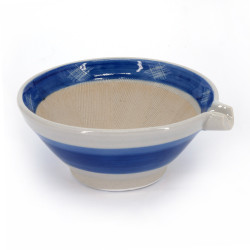 Japanische Suribachi-Schale aus Keramik mit Ausguss - SOSOGIGUCHI - blau und weiß