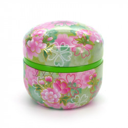 Japanese green tea caddy in metal, HIYORI, 150gr