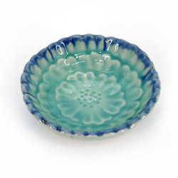 Petit récipient japonais en céramique, fleur turquoise, SOSU