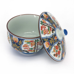 Japanische Teetasse mit Deckel, Chawanmushi, KOIMARI blumen