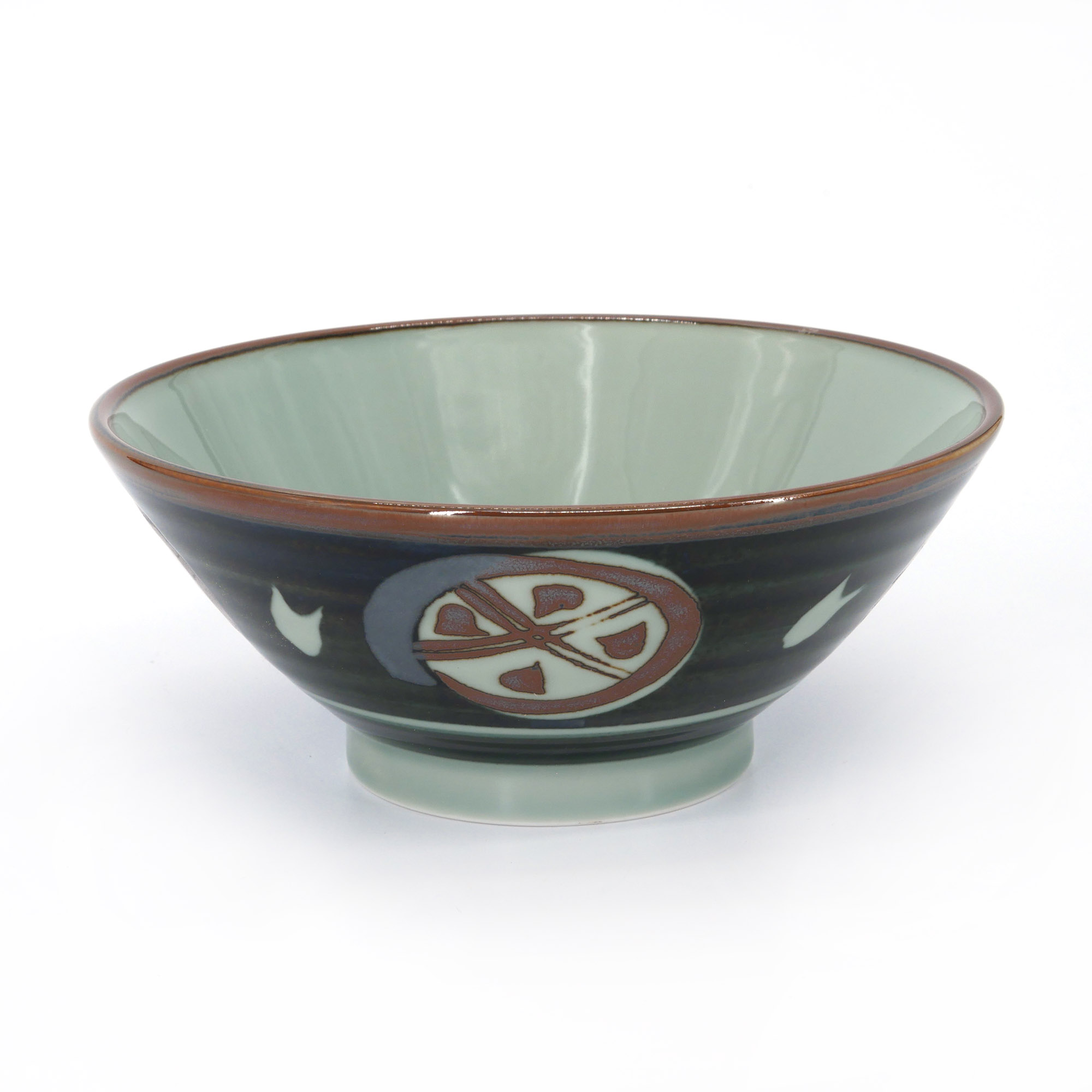 Piccola ciotola per ramen in ceramica giapponese, blu-verde scuro