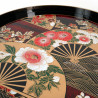 Black tray in the shape of a cherry blossom, fan pattern 27cm x 27cm