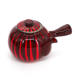 Japanische Kyusu-Teekanne aus Keramik, TSUME, rot