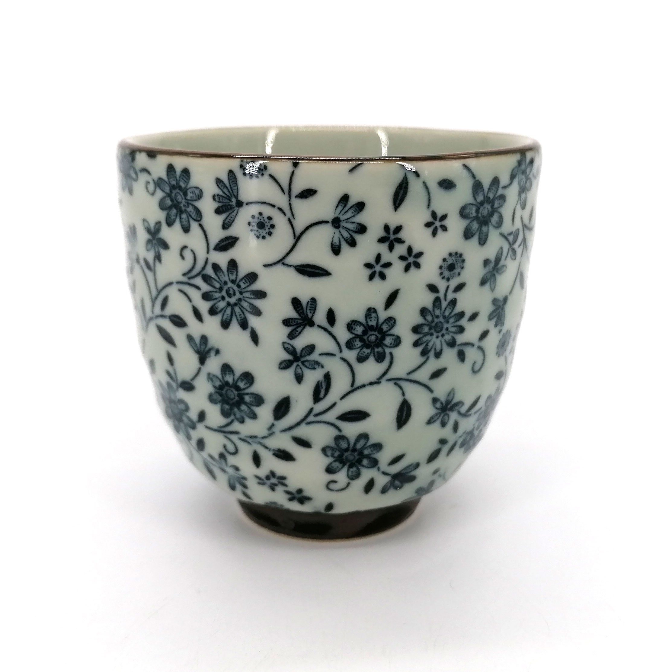 Grand mug du Japon fleurs fond bleu