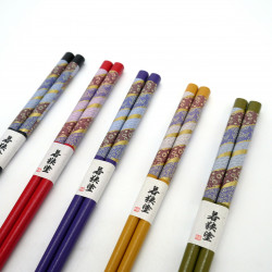 Pair of Japanese flower pattern chopsticks, HANA, color of your choice, 23 cm