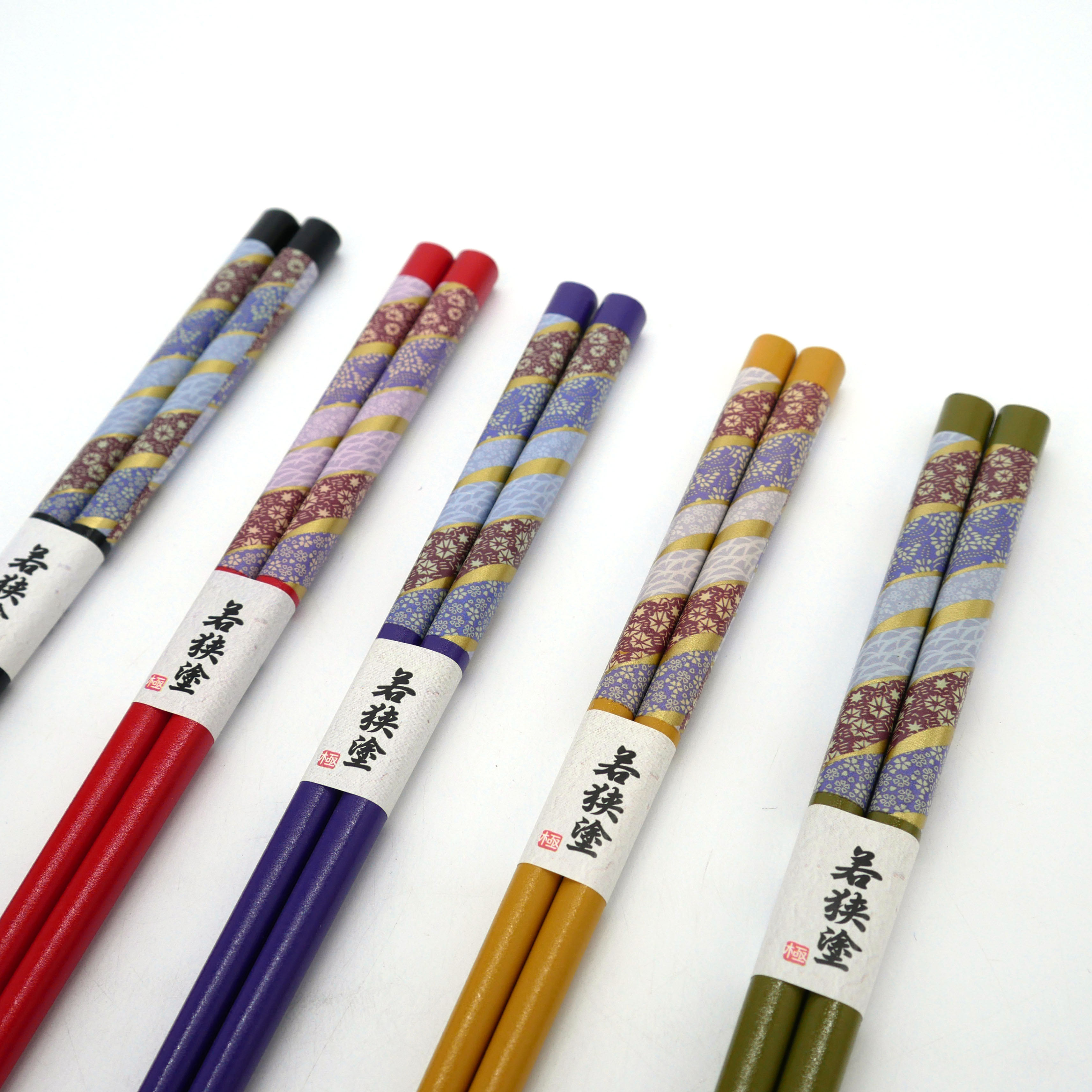 Par de palillos chinos con estampado de flores japonesas, HANA, color de su  elección, 23 cm