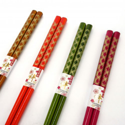 Pair of Japanese chopsticks with shippo pattern, SHIPPO, color of your choice, 23 cm