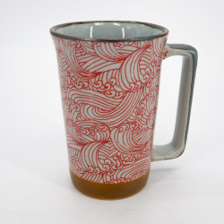 Grand mug japonais à thé en céramique - Aranami Rouge