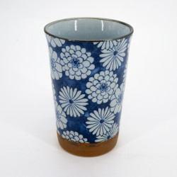 Grande tazza da tè in ceramica giapponese - Hanazome Blue