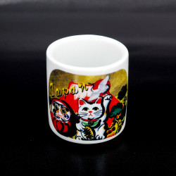 set of 5 Japanese sake cups 5 character images, NIHONGO NO MOJI