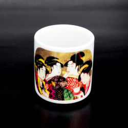 set of 5 Japanese sake cups 5 character images, NIHONGO NO MOJI