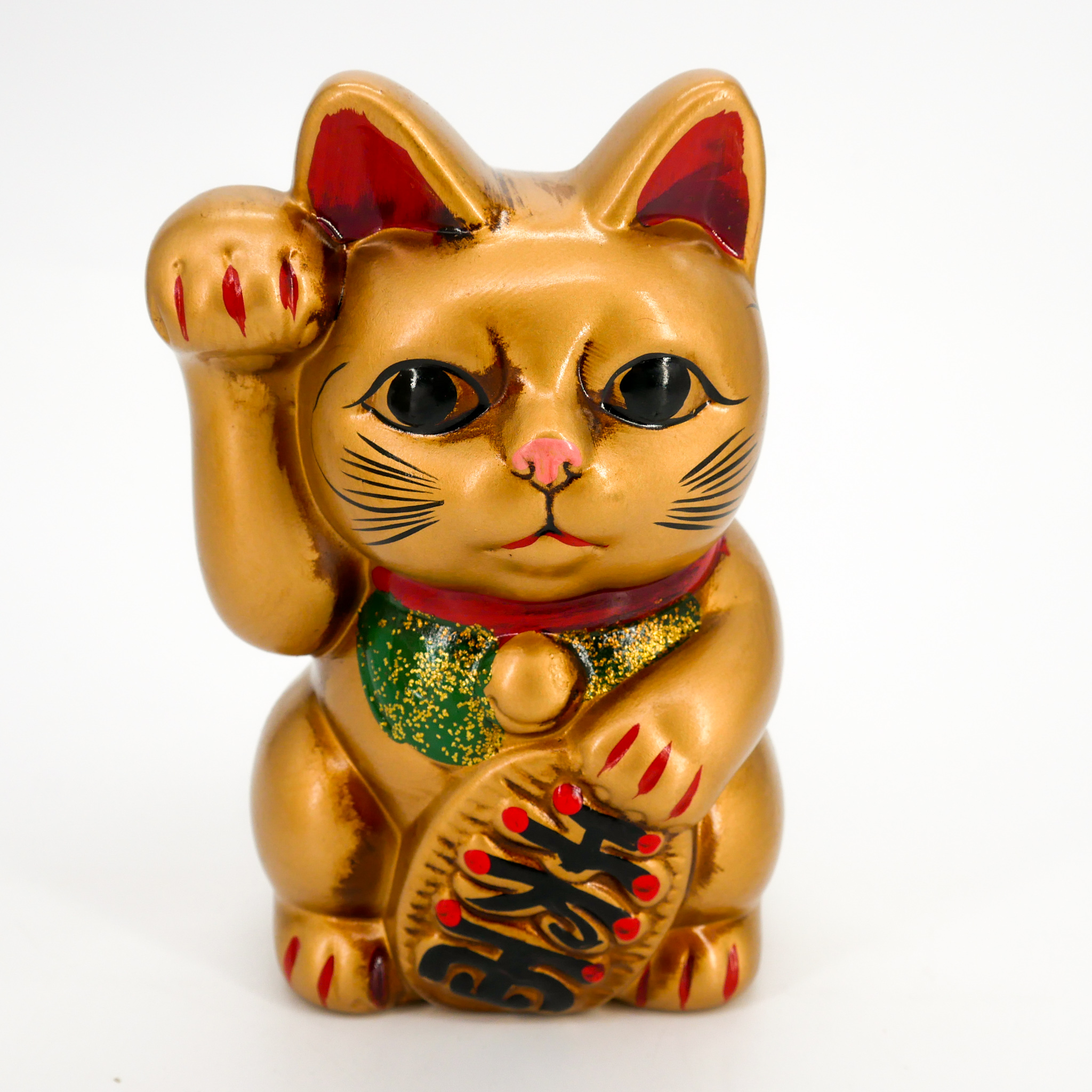 Gato dorado gigante pata derecha levantada manekineko alcancía japonesa,  NEKO GORUDEN