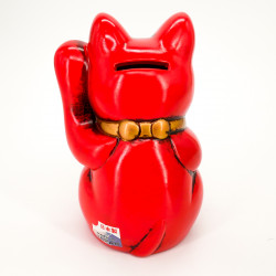 Gato de la suerte rojo gigante hucha japonesa manekineko, NEKO AKA