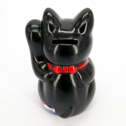 Chat noir géant porte bonheur manekineko tirelire japonaise, NEKO KURO