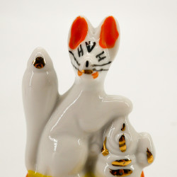 Duo of Japanese ceramic foxes, KITSUNE