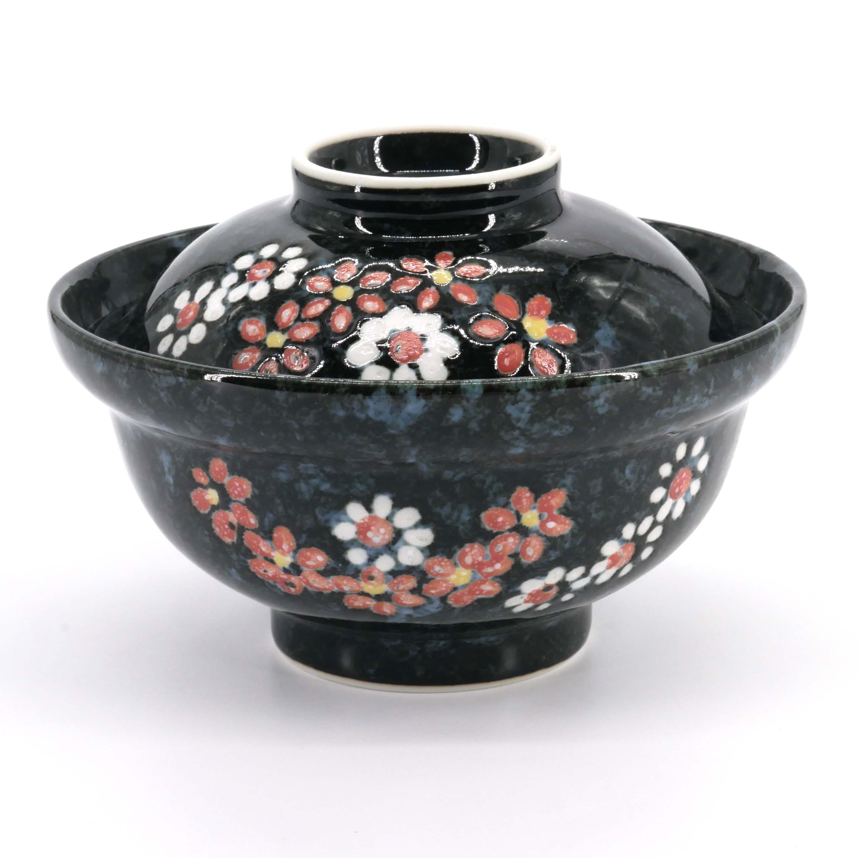 Ciotola in ceramica giapponese con coperchio, Hana